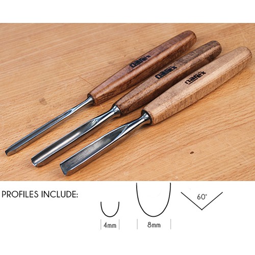 Narex 3-Pc. Professional Straight Type Gouge Set